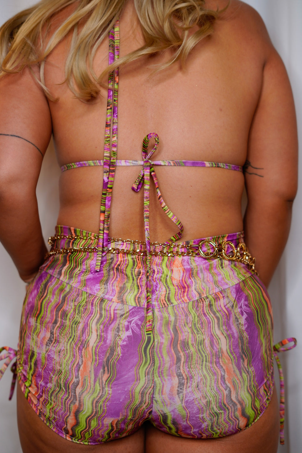 Purple green orange wavy heatwave haze set LARGE