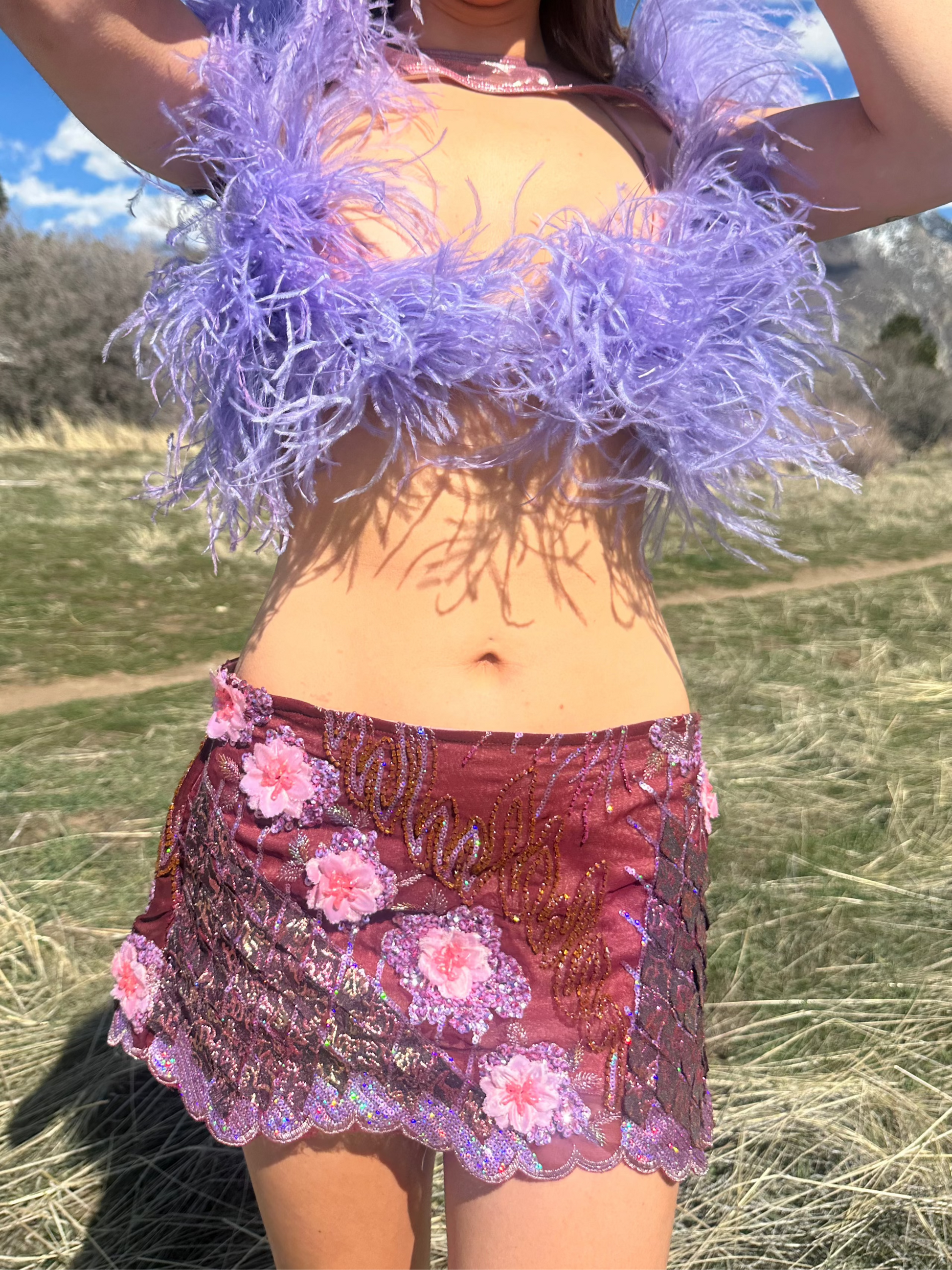 Burgundy Bloom Skirt